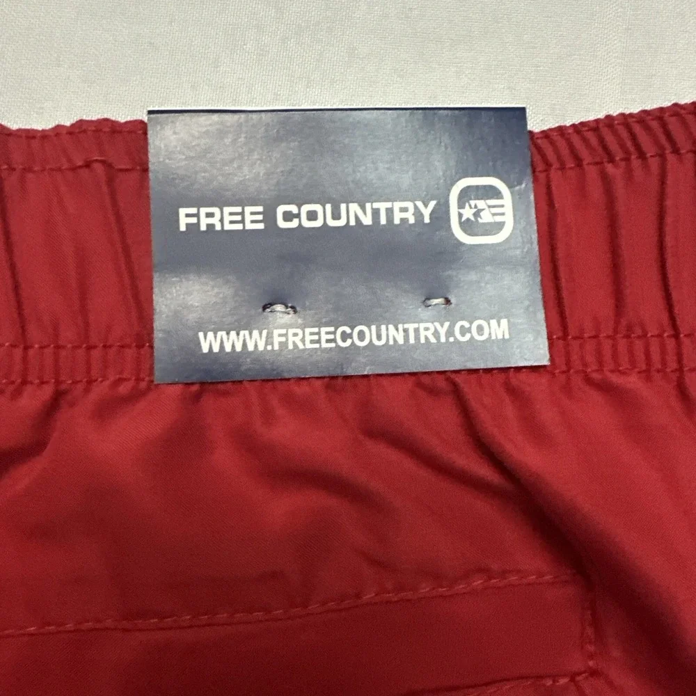 Free Country Men's Swim Trunks Board Shorts Red Men's Large L‎